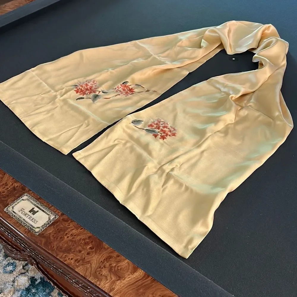 Embroidered Silk Scarf